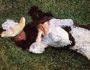 John Singer Sargent Two Girls Lying on the Grass oil painting artist
